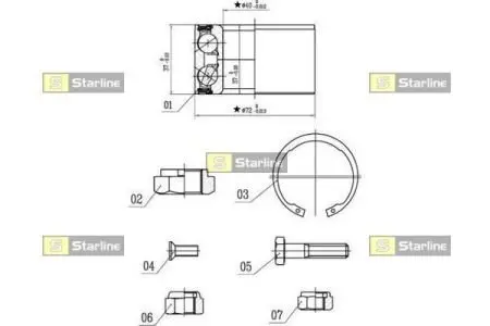 Подшипник ступицы STARLINE LO 01491