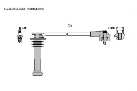 Комплект проводов зажигания STARLINE ZK 2186