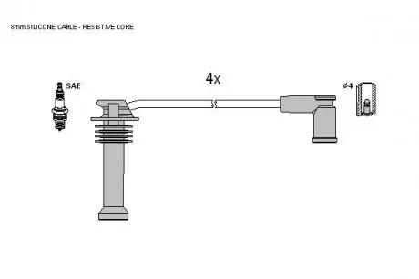 Комплект проводов зажигания STARLINE ZK 9636