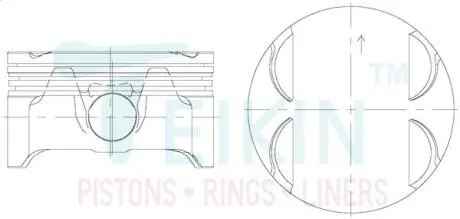 Поршни +0.50mm (к-кт на мотор) Opel Antara, Chevrolet Captiva A24XE(LE5),A24XF(LD9) TEIKIN 30118050