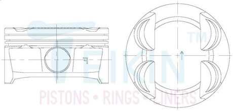 Поршни STD (к-кт на мотор) Chrysler,Dodge,Jeep Pentastar 3,6L TEIKIN 31134STD