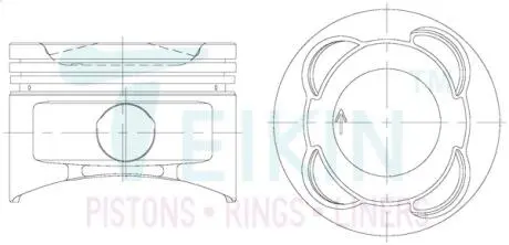 Поршни ремонт (+0.50мм) (к-кт на мотор) Daihatsu EJ-DE, EJ-VE 1.0L TEIKIN 32605050