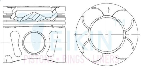 Поршни стандартные (к-кт на мотор) 1.3jtd Fiat Doblo/1.3cdti Opel Combo,Astra H/ 1.3DDiS Suzuki Swif TEIKIN 34129ASTD