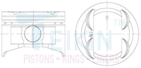 Поршни std (к-кт на мотор) b20z (cr-v 99г--) TEIKIN 38171STD
