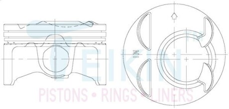 Поршни ремонт (+0.50мм) (к-кт на мотор) Honda K20A3 TEIKIN 38185050