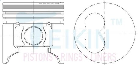 Поршни ремонт +0.50mm Alfin(к-кт на мотор) Mazda R2/RF, Kia Besta TEIKIN 42167ASTD