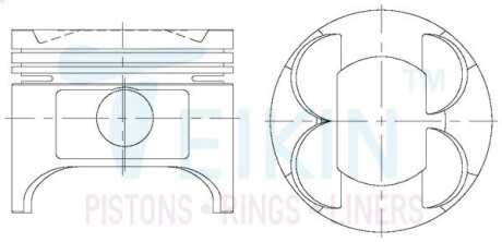 Поршни стандарт (STD) (к-кт на мотор) Mazda FE-II TEIKIN 42193STD