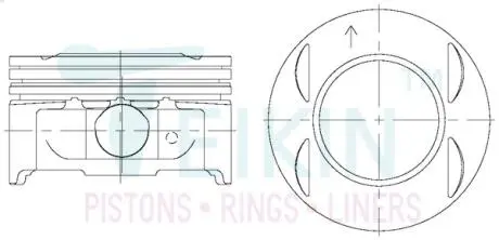 Поршни ремонт (+0.50мм) (к-кт на мотор) Mazda AJ Tribute, MPV TEIKIN 42207050
