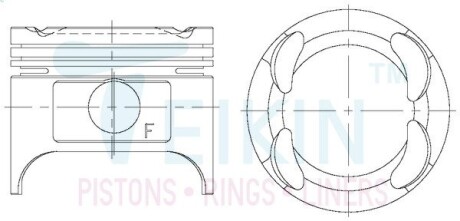 Поршни ремонт (+0.50мм) (к-кт на мотор) TEIKIN 42218050