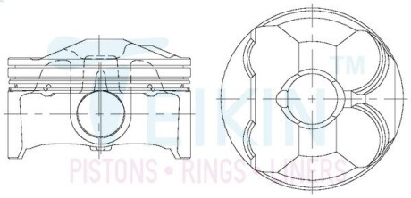 Поршни ремонт +0.50mm(к-кт на мотор) Mazda CX-5,CX-3, Mazda 3,6 TEIKIN 42225050