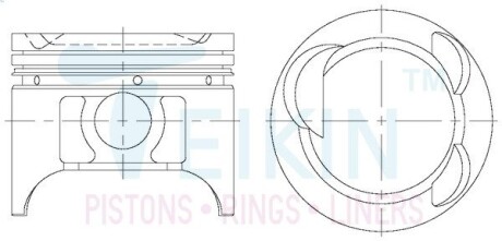 Поршни стандарт (STD) (к-кт на мотор) Mazda JE TEIKIN 42655STD