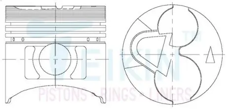 Поршни ремонт (+1.00мм) (к-кт на мотор) Mitsubishi 4D55,4D56, D4BX Hyundai H100 TEIKIN 43171100