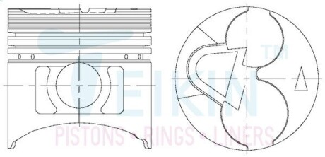 Поршни +0.50mm (к-кт на мотор) 4D56T/D4BF-T Mitsubishi Pajero, L200, L300 / Hyundai H100, H1, Gallop TEIKIN 43173A050