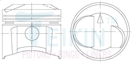 Поршни ремонт (+1.00мм) (к-кт на мотор) Mitsubishi G37B TEIKIN 43195100