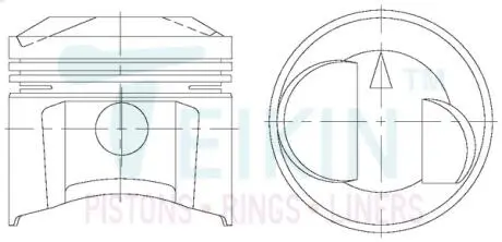 Поршни ремонт (+1.00мм) (к-кт на мотор) Mitsubishi G37B TEIKIN 43195100