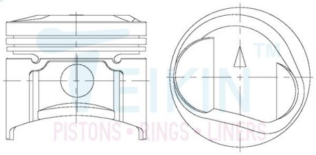 Поршни стандарт (STD) (к-кт на мотор) Mitsubishi 4G37 TEIKIN 43219STD