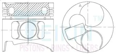 Поршни ремонт (+1.00мм) (к-кт на мотор) Mitsubishi 2.8TD 4M40T TEIKIN 43232100