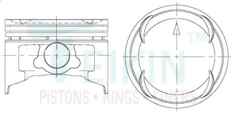 ПОРШНЯ В СБОРЕ 91.1/6CYL/1.2-1.5-3(6G72,6G72T) TEIKIN 43235100