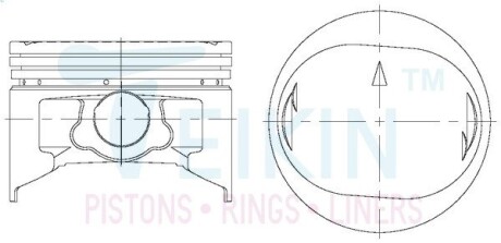 Поршни ремонт (+0.50мм) (к-кт на мотор) Mitsubishi 6G72H TEIKIN 43249050