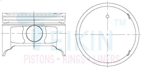 Поршни 87mm +0.25mm (к-кт на мотор) 4G69 Mitsubishi Outlander, Grandis TEIKIN 43287025