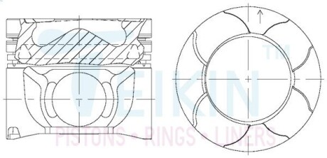 Поршни +1.00мм Alfin Gallery (к-кт на мотор) 4N15 Mitsubishi L200/Pajero Sport TEIKIN 43301AG050