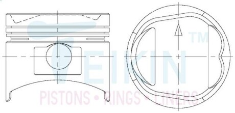 Поршни ремонт (+0.50мм) (к-кт на мотор) Mitsubishi G63B-II TEIKIN 43621050