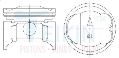 Поршни (комплект без колец) 4G13 STD 71 (1.5*1.5*4) 18MM TEIKIN 43652STD