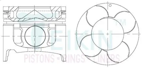 Поршни std (к-кт на мотор) 4m41 TEIKIN 43663AGSTD