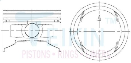 Поршни ремонт (+0.50мм) (к-кт на мотор) Mitsubishi 6G72-IV TEIKIN 43667050