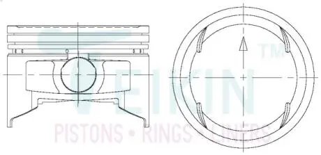 Поршни ремонт (+0.50мм) (к-кт на мотор) Mitsubishi 6G72-IV TEIKIN 43667050