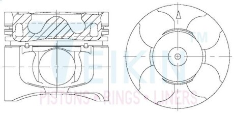 Поршни (+0.50mm) (к-кт на мотор) 4D56T L200/Pajero Sport TEIKIN 43678AG050