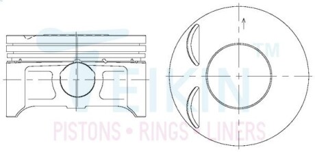 Комплект поршнів +1.00mm 2.0 4B11 Mitsubishi Outlander, ASX, Lancer X, C-Crosser TEIKIN 43692100