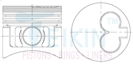 Поршни ремонт (+0.50мм) (к-кт на мотор) Nissan CD17 TEIKIN 44262050