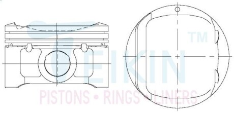 ПОРШНЯ В СБОРЕ 78/4CYL/1.2-1.2-2(HR15DE) TEIKIN 44339STD