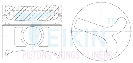 ПОРШНЯ В СБОРЕ ALFIN GALARY 96/4CYL/2.5-2-4(TD27-T NEW) TEIKIN 44674AG050