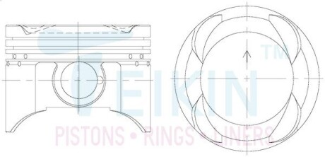Поршни ремонт (+0.50мм) (к-кт на мотор) Suzuki G16KV, G16B (16v) TEIKIN 45124050