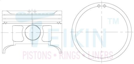 Поршни двигателя +0,50mm (к-кт на мотор) J20A Suzuki Grand Vitara TEIKIN 45150050