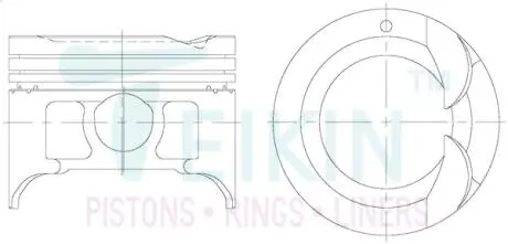 Поршни двигателя +0,50mm, к-кт на мотор Suzuki M13A Jimny,Liana,Swift TEIKIN 45656050