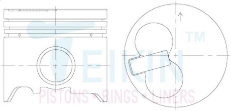 Поршни ремонт (+1.00мм) (к-кт на мотор) Toyota 2C-T TEIKIN 46278100