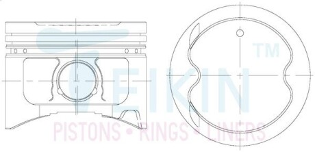 Поршни ремонт (+1.00мм) (к-кт на мотор) Toyota 1FZ-FE TEIKIN 46282100