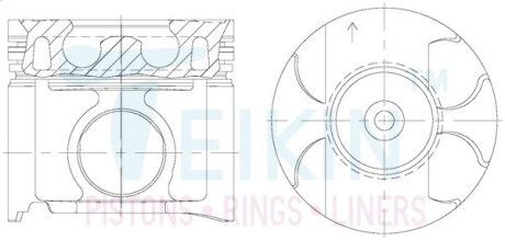 Поршни +0.50mm (к-кт на мотор) 2KD-FTV Toyota Hilux, Fortuner TEIKIN 46348AG100