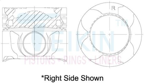 Поршни ремонт +0.25mm (к-кт на мотор) 1VD-FTV 4,5 diesel Land Cruiser 200, Lexus LX450D TEIKIN 46691AG025 (фото 1)