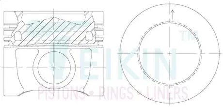 Поршни ремонт (+0.50мм) к-кт на мотор VW 1,6TDI TEIKIN 48220AG050