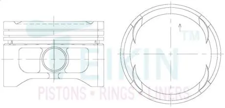 Поршни ремонт (+0.50мм) к-кт на мотор VW 1,4L (AFH,AFK,AHW,BBZ,BBY,AUA,AUB,AXP,AQQ,ANM,APE) TEIKIN 48608050