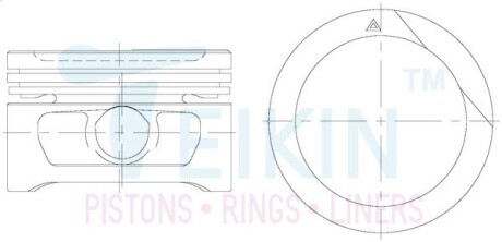 Поршни ремонт (+0.50мм) (к-кт на мотор) Daewoo Nexia 1.5 TEIKIN 49101050
