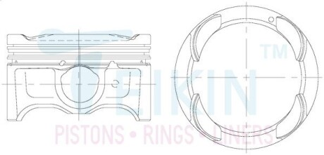 Поршни ремонт (+0.50мм) (к-кт на мотор) 1,25L Picanto, I10, I20 TEIKIN 51156050