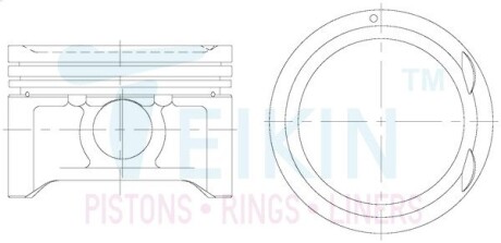 Поршни ремонт (+0.50мм) (к-кт на мотор) Kia DC TEIKIN 52102050