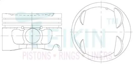 Поршни ремонт (+0.50мм) (к-кт на мотор) Kia Carens TEIKIN 52108050