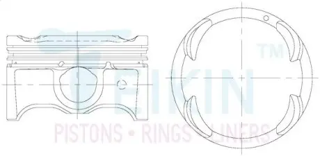 Поршни ремонт (+0.50мм) (к-кт на мотор) Hyundai i10 TEIKIN 52114050