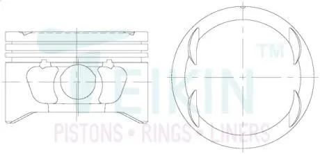 Поршни ремонт (+0.50мм) (к-кт на мотор) Opel C20XE TEIKIN 56107050
